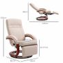 Manual Reclining Swivel Chair, with Footrest - Beige Image 3