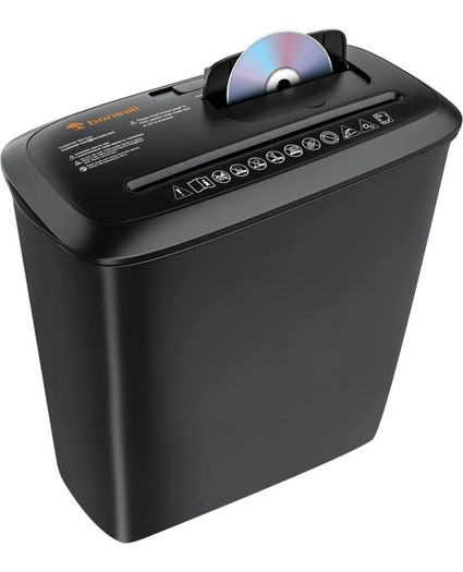 8 Sheet Strip Cut Paper Shredder, A4 Paper, Credit Card and CD/DVD Shredder for Home Use With 13L Wastebasket, Black (FREE POSTAGE)