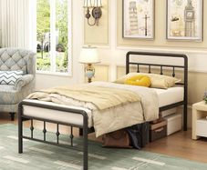3ft Single Bed Frame with Victorian Headboard and Footboard