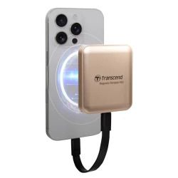 High Speed 1TB Transcend ESD420 Portable Magnetic SSD USB 20Gbps Type-C Magsafe (Champagne Gold)