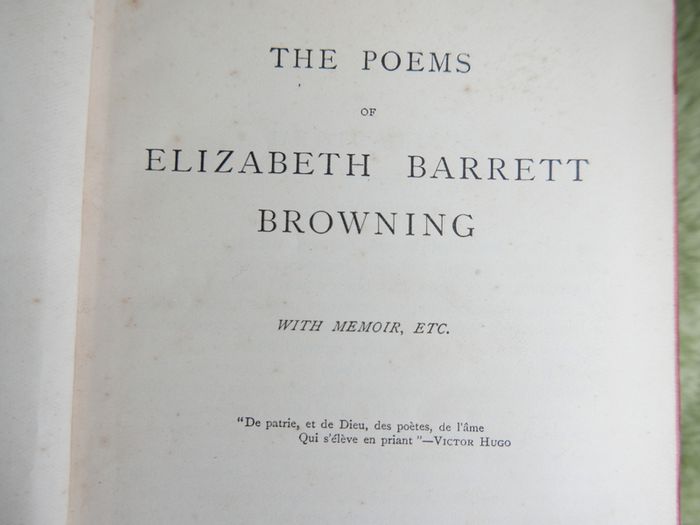 Vintage Poems By Elizabeth Barrett Browning 1844