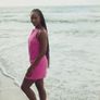 UK22 Bright Pink Mini Sleeveless Racer Stretch Linen Blend Dress Image 2