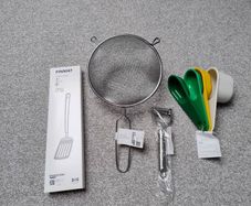 BNIP Kitchen Utensils Sif, Measurement Cups. Peeler, Spatula