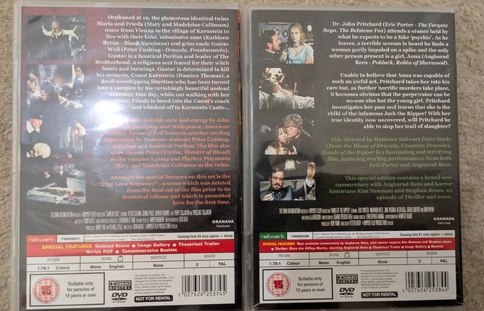 Hands Of The Ripper and Twins Of Evil Network DVDs