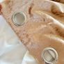 Pair of large gold, crushed velvet effect curtains Image 4
