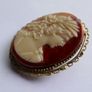 Vintage Gold Plated Shell Ornate Cameo Brooch Image 8