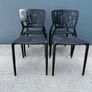 Set of 4 Black Modern Plastic Dining/ Stacking Chairs Image 2