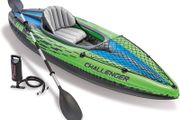 FREE EXPRESS SHIPPING Challenger Kayak, Man Inflatable Canoe with Aluminum Oars and Hand Pump