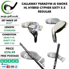 Callaway Paradym Ai Smoke HL Hybrid / #6 27 Degree / Cypher Sixty 5.5 Regular