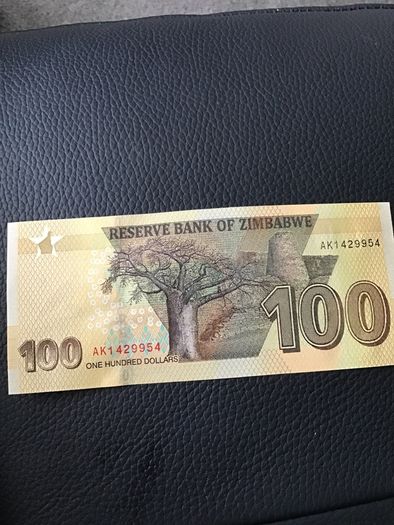 Rare Zimbabwe Banknote 100 Dollars