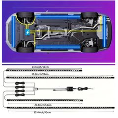 RGB LED Underglow Car Light Strips, Sound-Activated