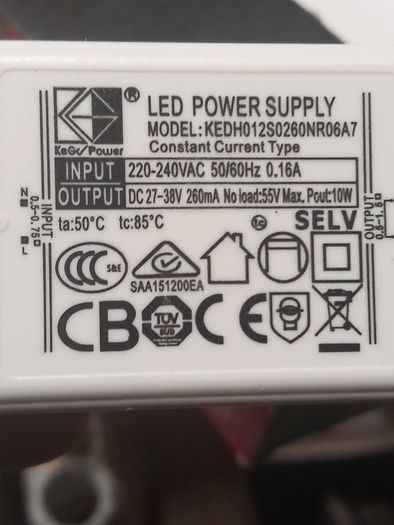 6 Down Lights Prelux Led energy saver ip20 Rated