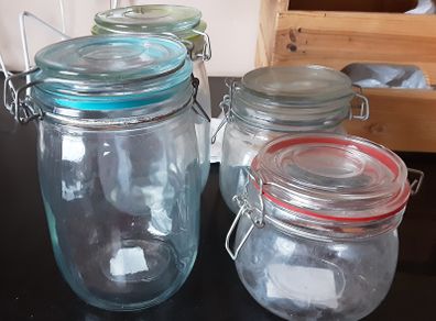 4 Glass Jars