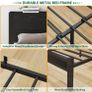 King Size Bed Frame with Wooden Storage Headboard Image 3