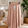 wide leg Bnwt Zara wide leg blush shade satin look medium culotte Image 9