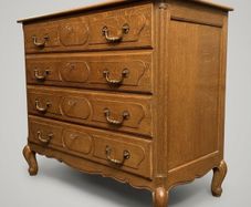 Early 20th Century French Solid Oak Chest of Drawers
