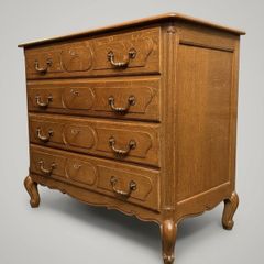 Early 20th Century French Solid Oak Chest of Drawers