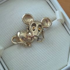 1970's Gold Tone Mouse Brooch
