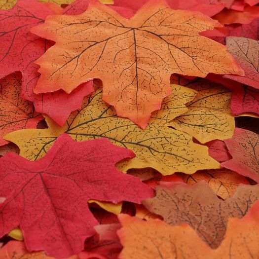 150pcs Artificial Autumn Fall Maple Leaves Autumn Colors - Great Autumn Table Scatters for Fall Weddings & Autumn Parties