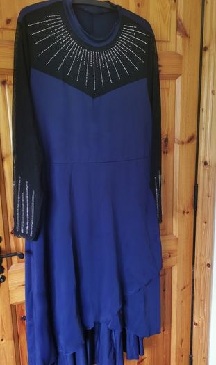 Beautiful Dress with Mesh Sleeves & Sparkly Gems size 20