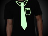 Glow in the dark fake tie t-shit tee top shirt