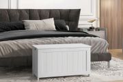 Storage Box, Storage Chest, Toy Trunk, MDF, 2 Handles, 81 x 40 x 46 cm, White