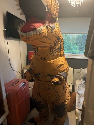 Adult inflatable costume dinosaur