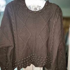 Vintage Golden Spiderweb Irish Handknit Bobble Jumper, AV