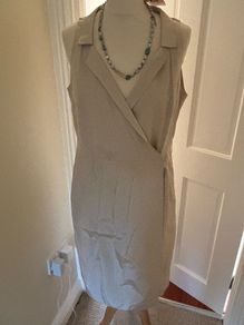 Max Mara Silk Nude Wrap Dress - Size 14