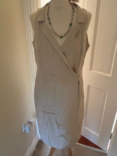 Max Mara Silk Nude Wrap Dress - Size 14