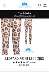 Lotus leggings womens new leopard print size 10 medium
