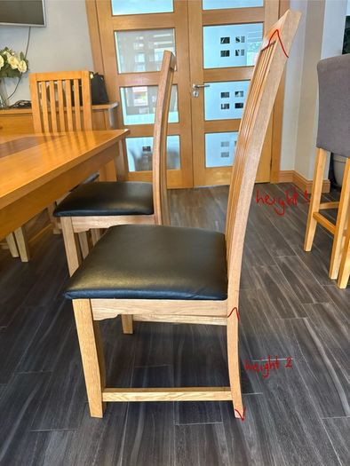 Real solid wooden table with 6 wooden chairs