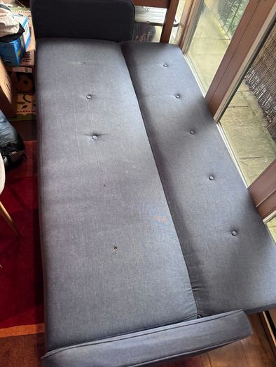 Grey fabric sofa bed