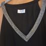 Arruba Long Black  Dress With  A Diamond V- Neckline. S.12.  New.- No Tag. Image 4