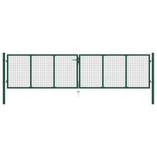 Mesh Garden Gate Steel 400x100 cm Green