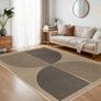 Living Room Rug, 160 x 230 cm, Jute Look Kitchen Rug, Natural Washable Rug, Black Brown, Non-Slip Rugs for Bedroom, Balcony, Entrance, Dining Room, Office Area Decor Image 2