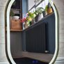 LED Bathroom Mirror Gold Frame Antifog 60x90cm Image 2