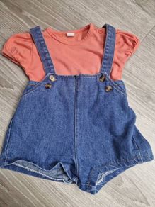 Baby girl dungarees shorts 12-18m
