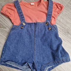 Baby girl dungarees shorts 12-18m