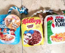 Set of Three Squeaky Dog Pet Toys - Kellog's Coco Pops + Rice Crispies + Corn Flakes - Cereal Boxes NEW