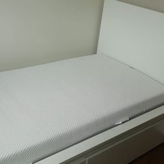 single bed -Ikea MALM single bed with mattress.