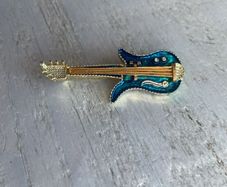 Enamel Guitar Brooch