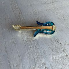 Enamel Guitar Brooch