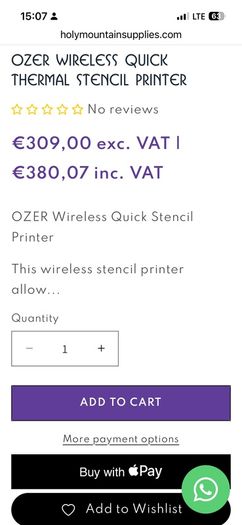 Thermal stencil printer (TATTOO)