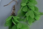 Lime Green Cascading Petal Tassel Earrings