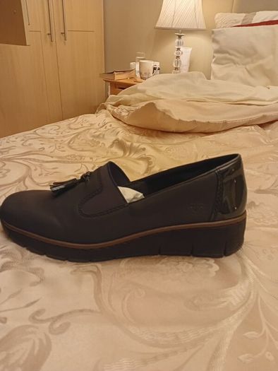 Rieker Slip on  low Wedge Shoes New Navy. 40. 6.5