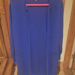 Jaeger 100% wool blue longline cardigan, size M