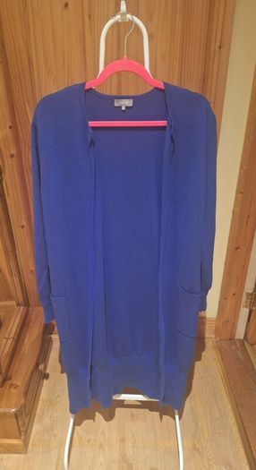 Jaeger 100% wool blue longline cardigan, size M
