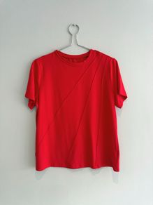 Pre Owned Red Short Sleeve Top