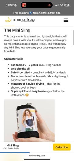 mini monkey mini sling baby carrier